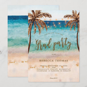 tropisk inbjudan för strandplatsstudentfest
