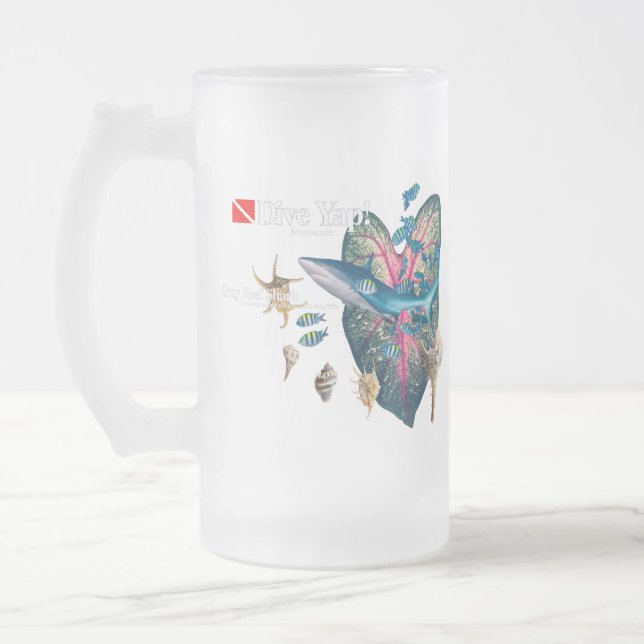 Tropisk inbjudan frostat ölglas (Vänster)