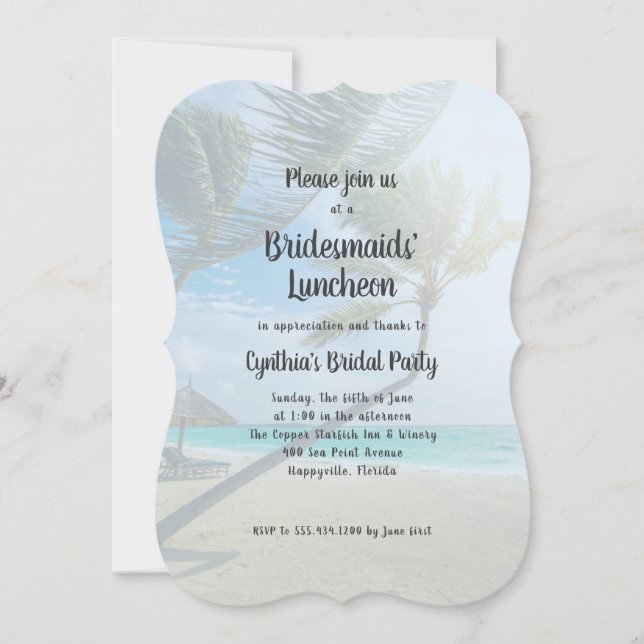 Tropisk inbjudan till Bridesmaids Luncheon (Framsida)