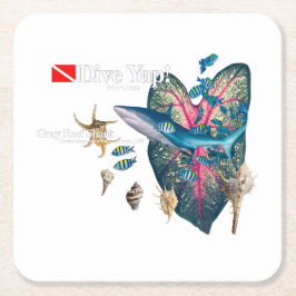 Tropisk inbjudan underlägg papper kvadrat