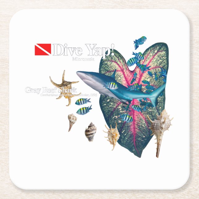 Tropisk inbjudan underlägg papper kvadrat (Framsidan)