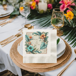 Tropisk irhemlighet myntad luncheon pappersservett