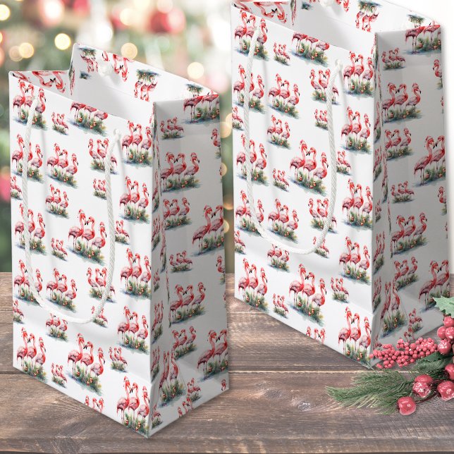 Tropisk jul (Flamingo Tropical Christmas Small Gift Bag)