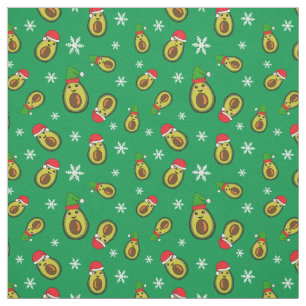 Tropisk jul Avocados och Snöflingor Tyg