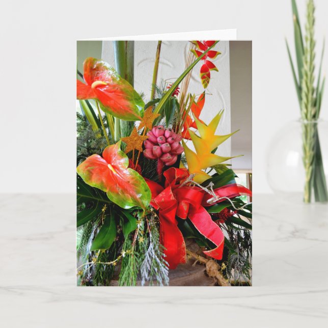 Tropisk jul Bouquet Kort (Framsida)