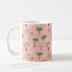 Tropisk jul Handflatan Träd Mönster Kaffemugg