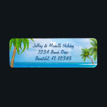 Tropisk jul Helgdag Handflatan Träd Beach Adress Returadress Etikett<br><div class="desc">Tropiska Adressetiketter vid Handflatan-Träd-stranden vid jul. Vissa bilder efter teckning&@delightful-doodles.com. ^</div>