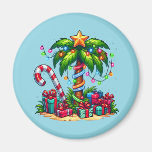 Tropisk jul Helgdag Träd Handflatan Magnet