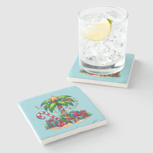 Tropisk jul Helgdag Träd Handflatan Stenunderlägg