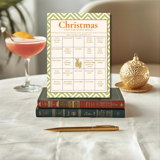 Tropisk jul Hitta gäst Bingo kort (Tropical Christmas Find the Guest Bingo card)