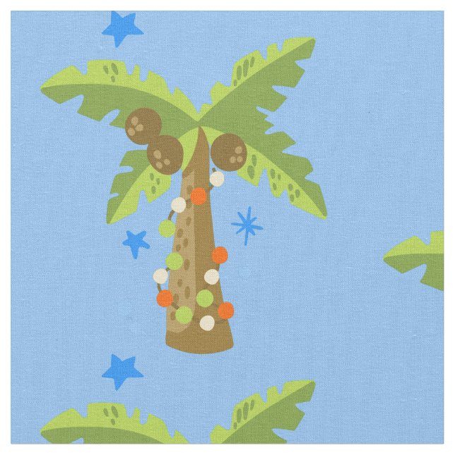 Tropisk jul July handflatan träd sommar julafton Tyg (Närbild)