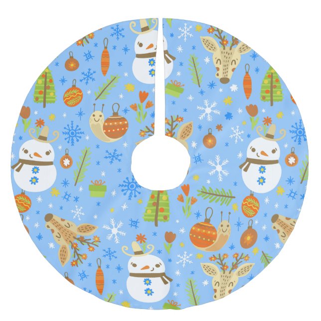 Tropisk jul July snigel snögubbe sommar julafton Julgransmatta Borstad Polyester (Framsidan)