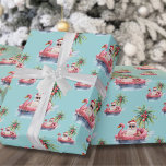 Tropisk jul presentpapper<br><div class="desc">Gå in i helgdag med denna unika julomslutning papper med ett avslappnat Jultomten i solglasögon som slungar i en rosa flamingo floaty i havet. Perfekt för inslagning av gåvor med beachy helgdag vibes, detta papper är idealiskt för alla som bor i tropiska ställe som Florida, Hawaii eller Bahamas, eller för...</div>