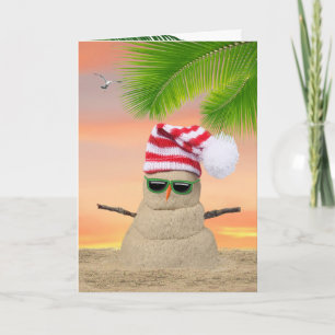 Tropisk jul Sand Snögubbe Kort
