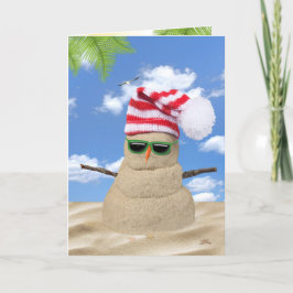 Tropisk jul Sand Snögubbe Kort