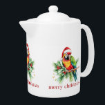 Tropisk julfågel Retro God jul<br><div class="desc">Det tropiska temat julens pappra kopp-design har en tropisk fågel med en helgdag av jultomten och rödretroGod jul typografi. Mysigt den här julhelgen med den här fullt av din favoritdryck i mugg.</div>