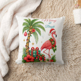 Tropisk julflamingo kudde
