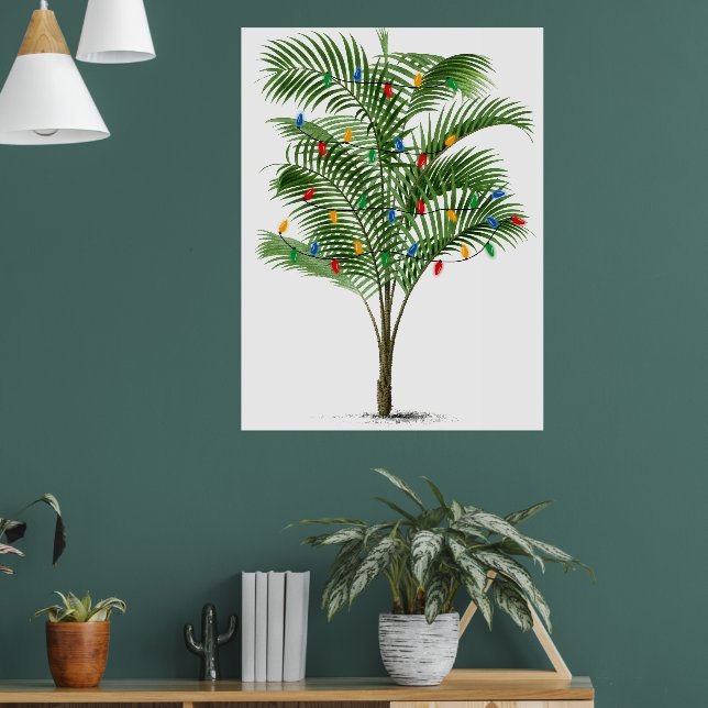 Tropisk julgran med palmer firande semester poster (Vardagsrum 1)