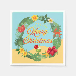 Tropisk julkrans pappersservett