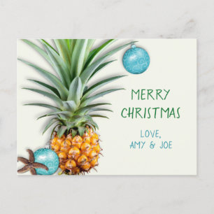 Tropisk julvykort för festlig ananas helg vykort