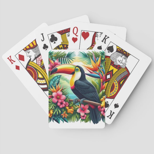 Tropisk/Jungel Tukan fågel Casinokort (Baksidan)