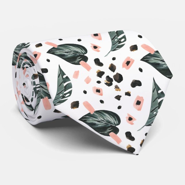 Tropisk jungle Greenery| Rosa Leopard Monogram Slips (Rullad)