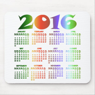 Tropisk kalender för färger 2016 musmatta