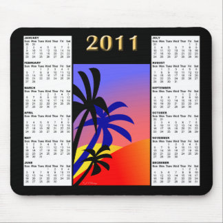 Tropisk kalender Mousepad för handflatan 2011 Musmatta
