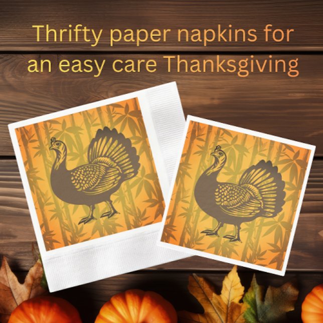 Tropisk kalkon Thanksgiving Bambu Papper  Pappersservett (Turkey in the bamboo ready for a tropical Thanksgiving!)