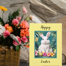 Tropisk kanin och ägg från glad påsk kort