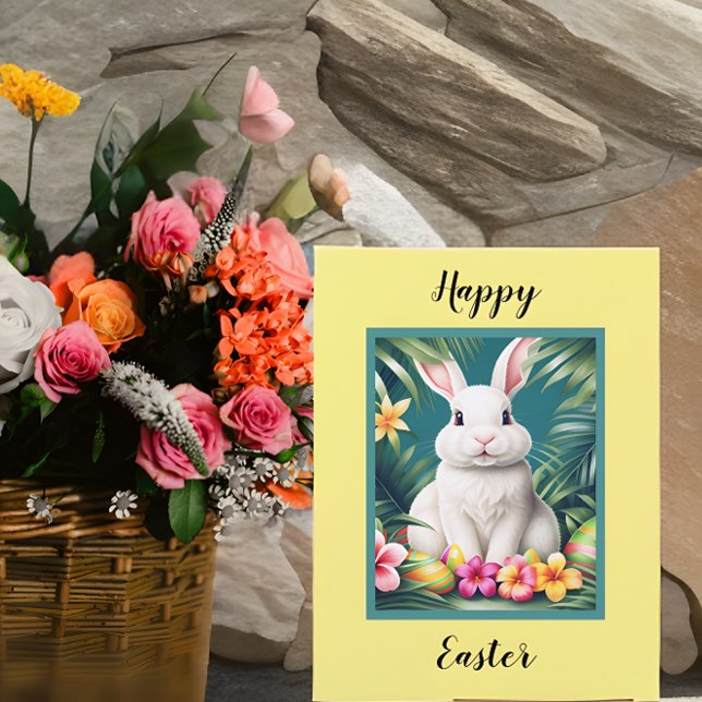 Tropisk kanin och ägg från glad påsk kort (Skapare uppladdad)