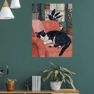 Tropisk kapsel: Mysigt katt i Jungle Home Poster