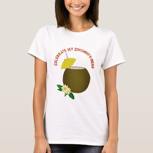 Tropisk Kokosdryck T Shirt (Framsida)