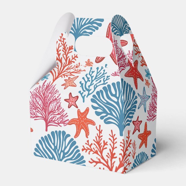 Tropisk korall och stjärnfisk mönster presentaskar (Framsidan Sidan)