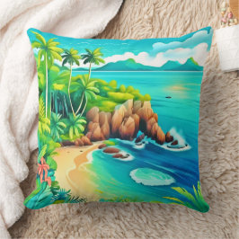 Tropisk kustlycka Design Kudde