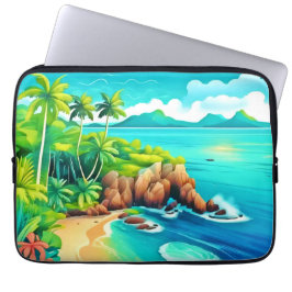 Tropisk kustlycka Design Laptop Fodral