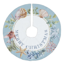 Tropisk kuststrutsblått God jul Julgransmatta Fusklinne