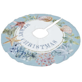 Tropisk kuststrutsblått God jul Julgransmatta Fusklinne