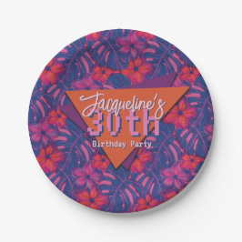 Tropisk Lila Blommigt födelsedag