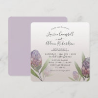 Tropisk Lila Blommigt Watercolor Weddin