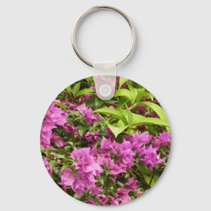 Tropisk Lila Bougainvillea Blommigt Nyckelring