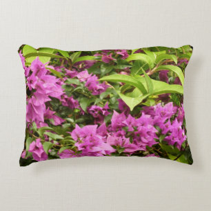 Tropisk Lila Bougainvillea Blommigt Prydnadskudde