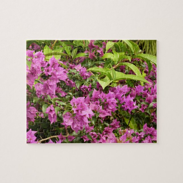 Tropisk Lila Bougainvillea Blommigt Pussel (Horisontell)