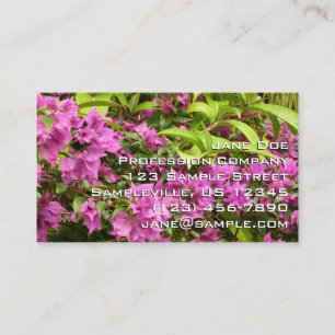 Tropisk Lila Bougainvillea Blommigt Visitkort