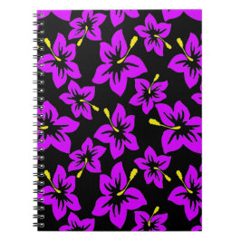 Tropisk Lila Hawaiian Hibiscus Flowers Anteckningsbok
