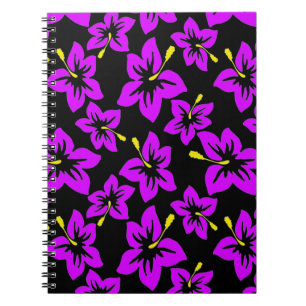 Tropisk Lila Hawaiian Hibiscus Flowers Anteckningsbok