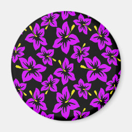 Tropisk Lila Hawaiian Hibiscus Flowers Magnet