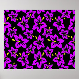 Tropisk Lila Hawaiian Hibiscus Flowers Poster