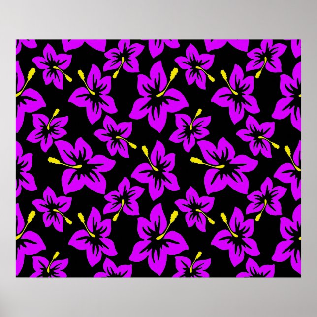Tropisk Lila Hawaiian Hibiscus Flowers Poster (Framsidan)