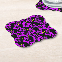 Tropisk Lila Hawaiian Hibiscus Flowers Underlägg Papper
